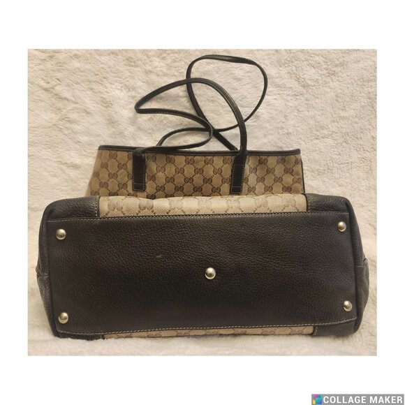 Authentic GUCCI GG Canvas Tote Bag Brown Made in Italy - Picture 6 of 9